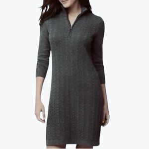 Tommy Bahama Pickford Cable Half-Zip dark Gray Soft Cotton Blend midi Dress Sz M